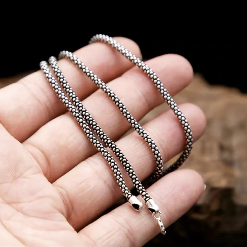 Retro Sterling Silver Popcorn Necklace