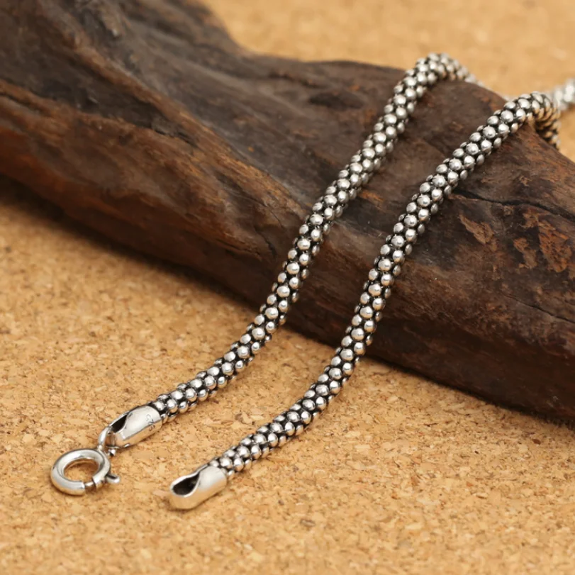 Retro Sterling Silver Popcorn Necklace