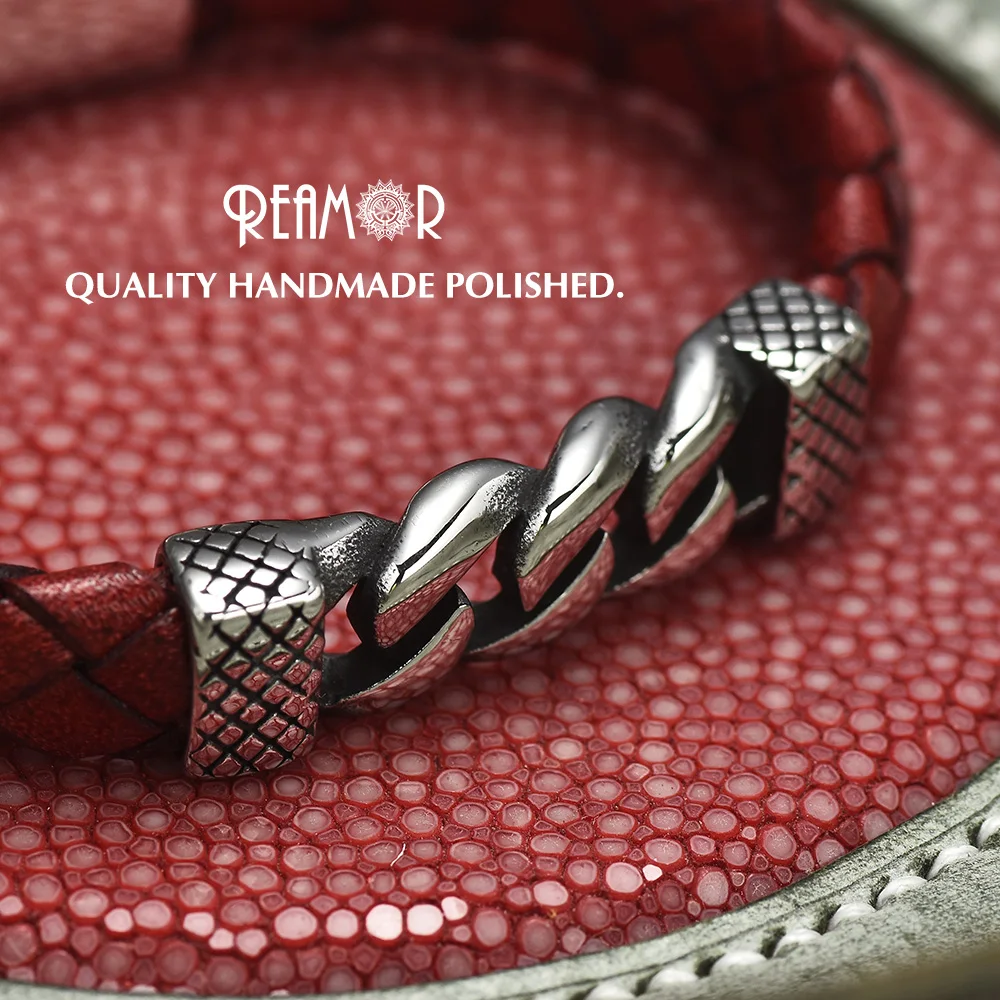 Red Genuine Leather Bracelet