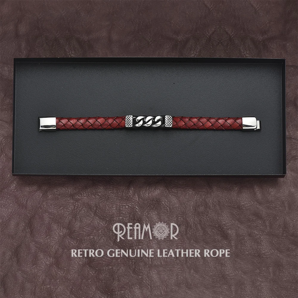 Red Genuine Leather Bracelet
