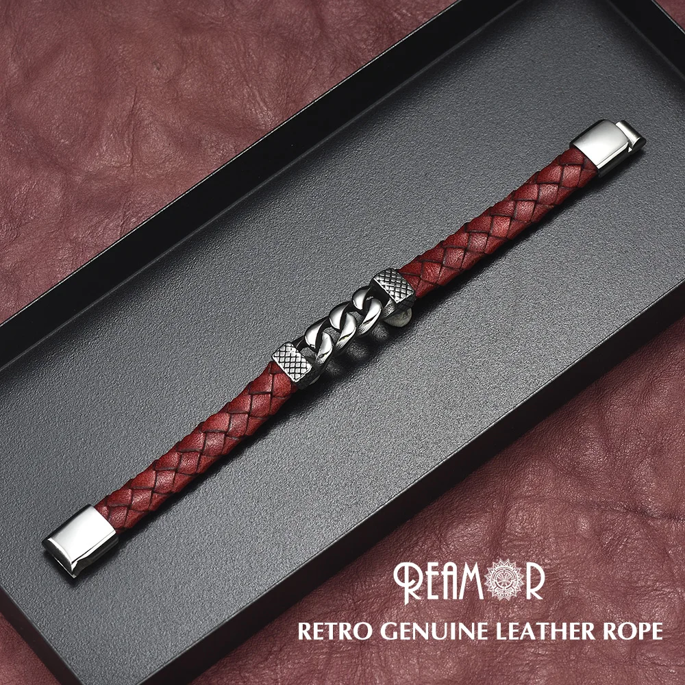 Red Genuine Leather Bracelet
