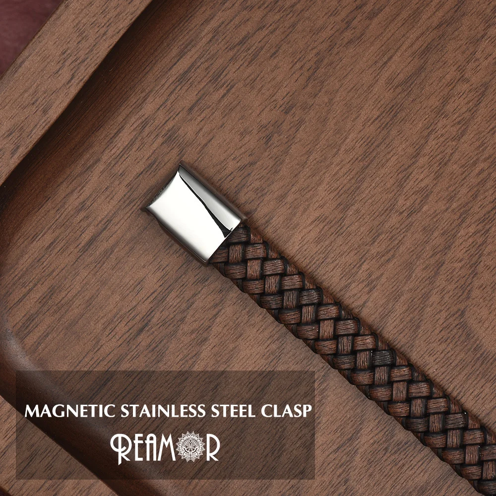 Brown Braided Leather Bracelet
