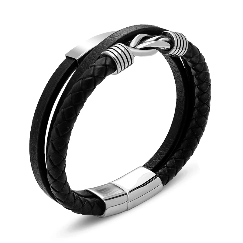 Multilayer Genuine Braided Leather Bracelet