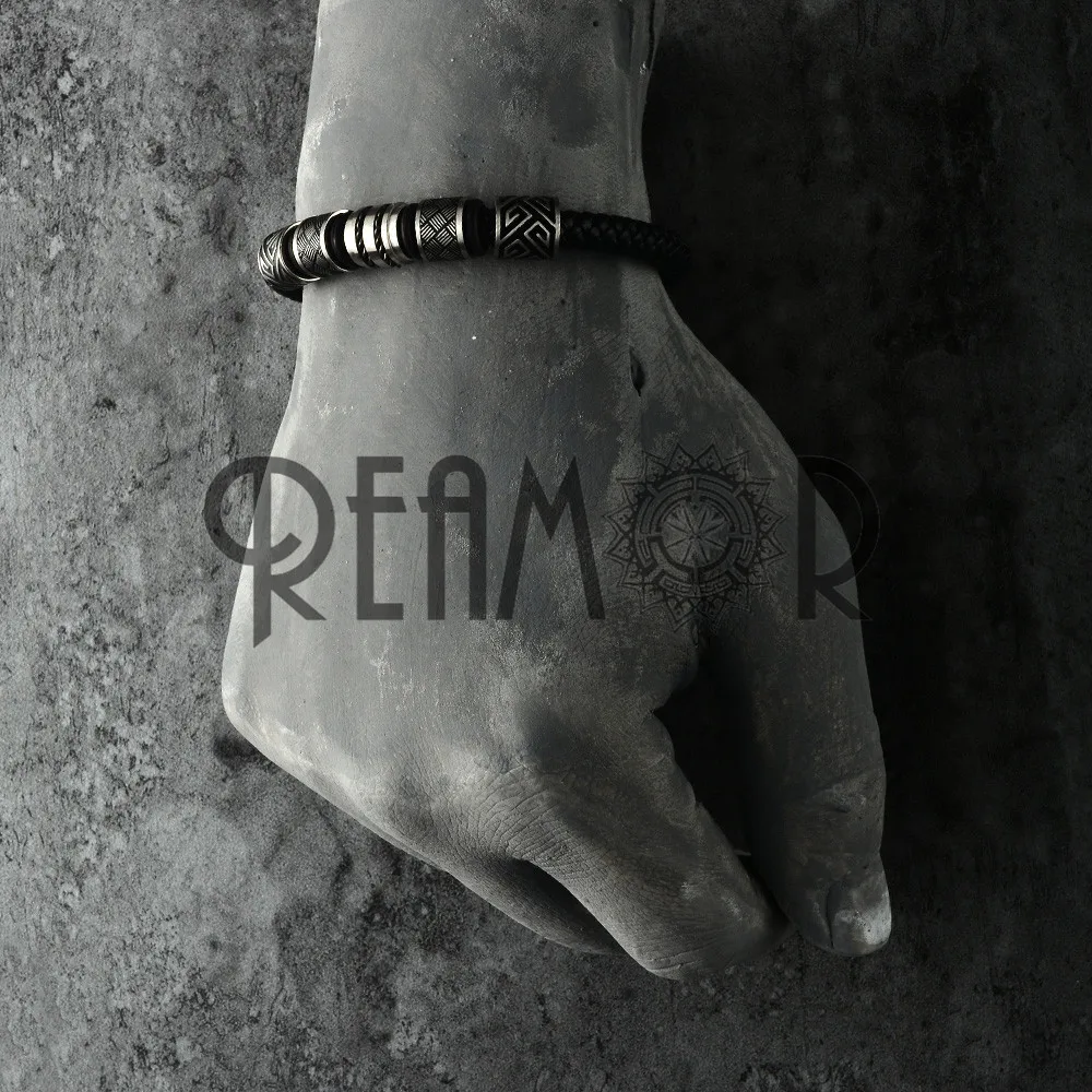 Leather Braided Beads Bracelet