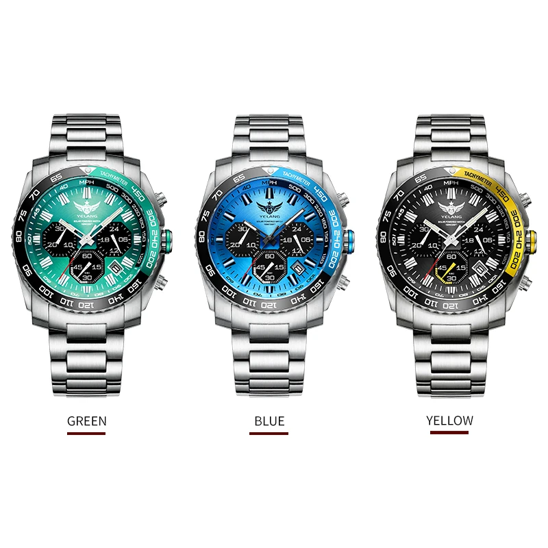 YELANG V1215 Solar Eco-Drive Wristwatch
