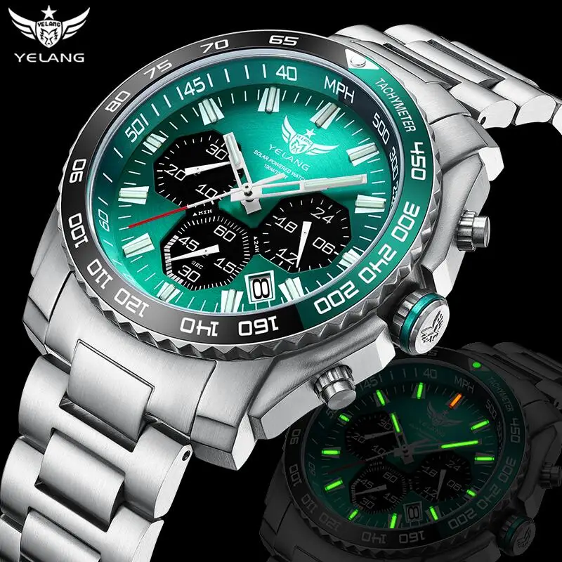 YELANG V1215 Solar Eco-Drive Wristwatch