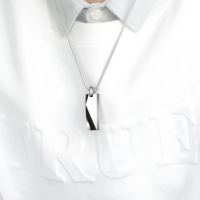 Personalized Mens Tungsten Pendant