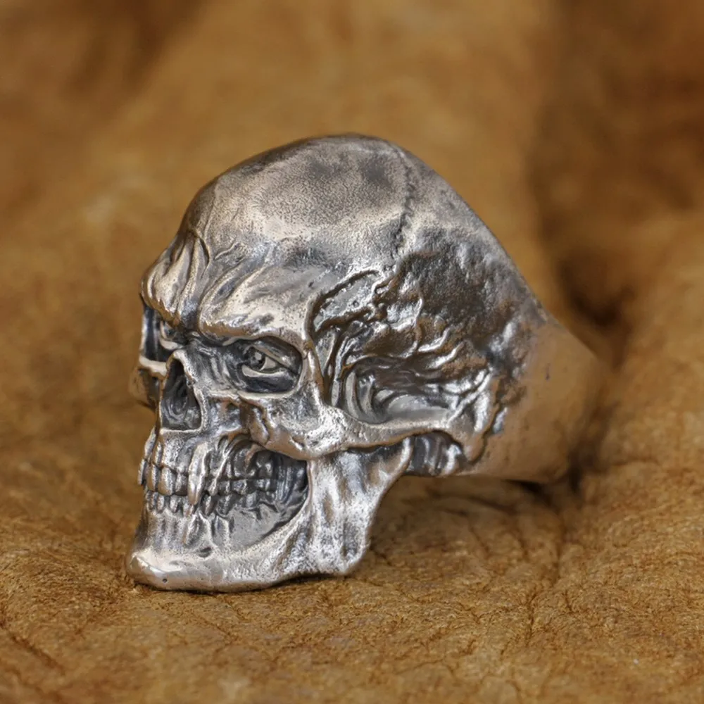 Skull 925 Silver Men's Biker Ring