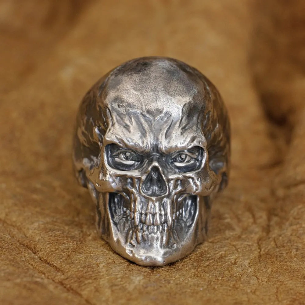 Skull 925 Silver Men's Biker Ring