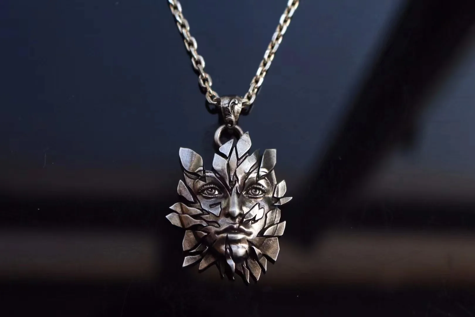 Mask Pendant S925 Silver Mysterious Necklace