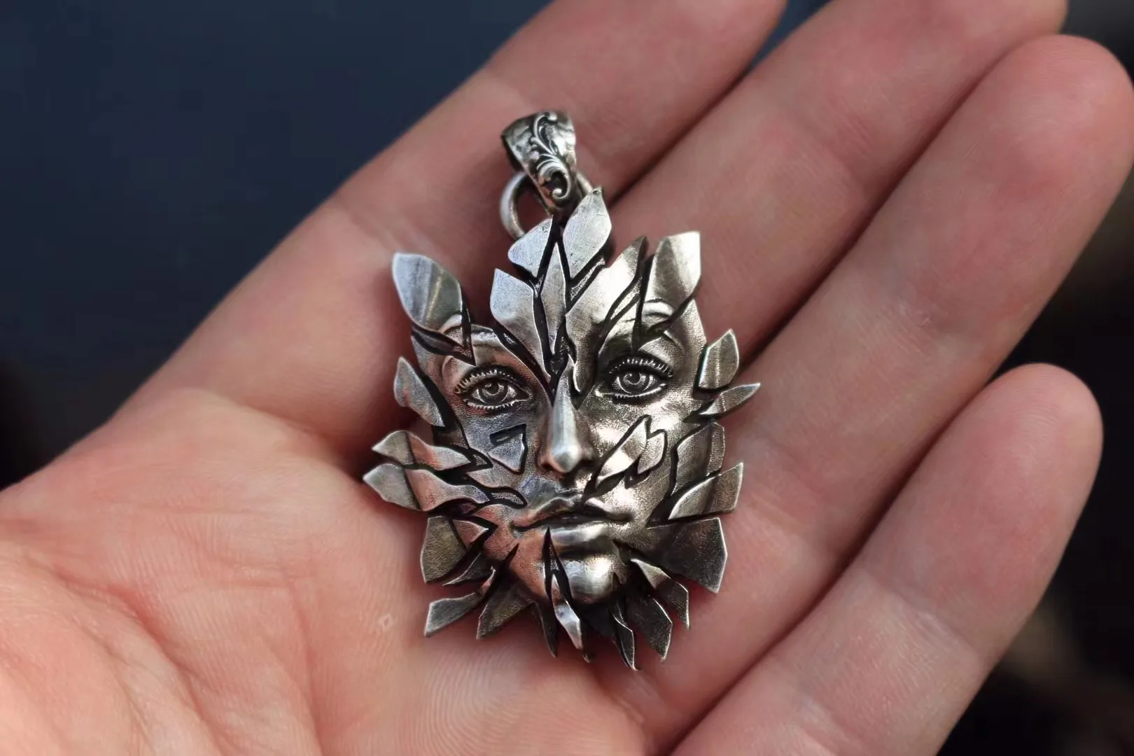 Mask Pendant S925 Silver Mysterious Necklace