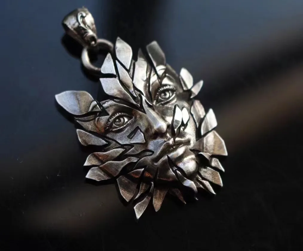 Mask Pendant S925 Silver Mysterious Necklace