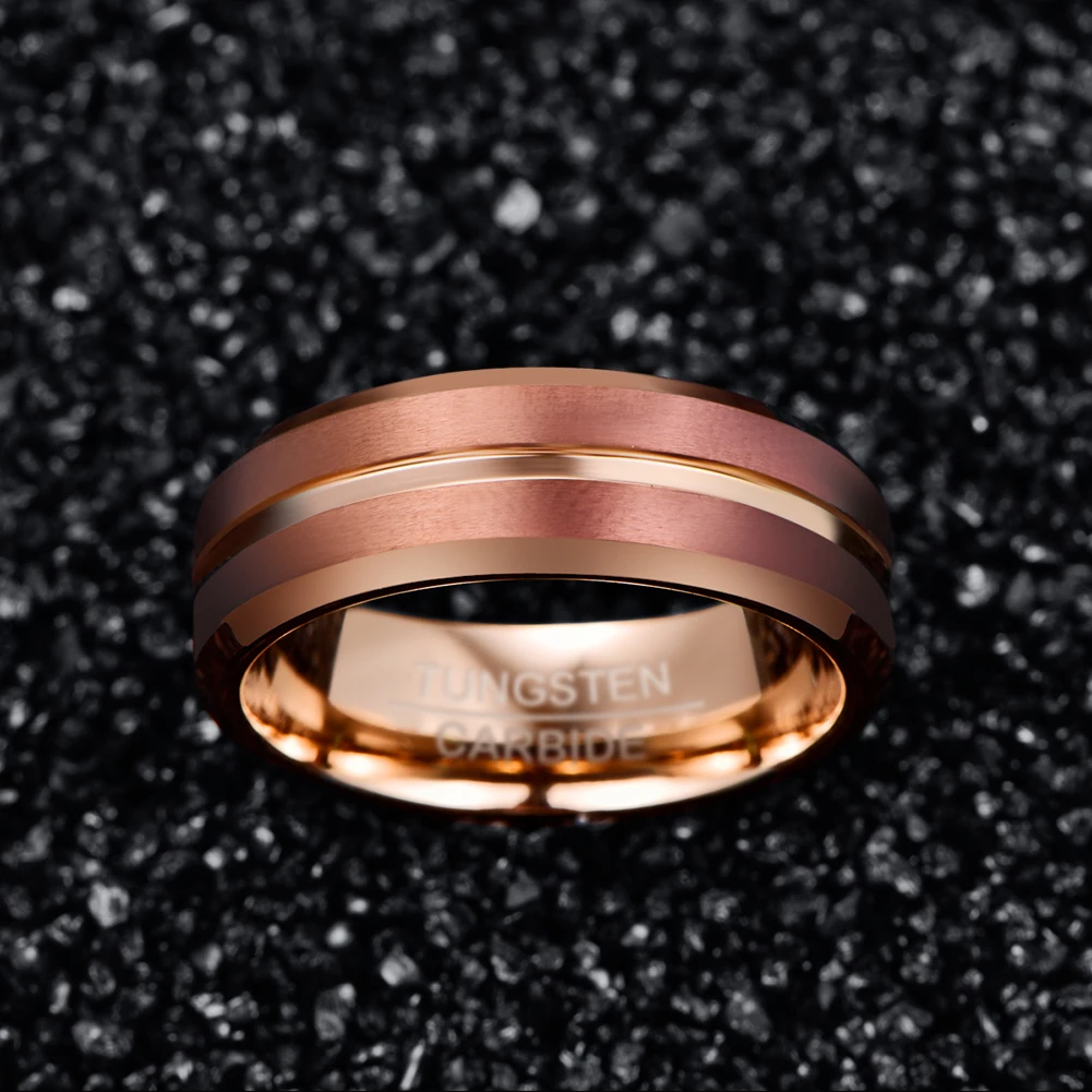 Rose Gold Tungsten Wedding Band