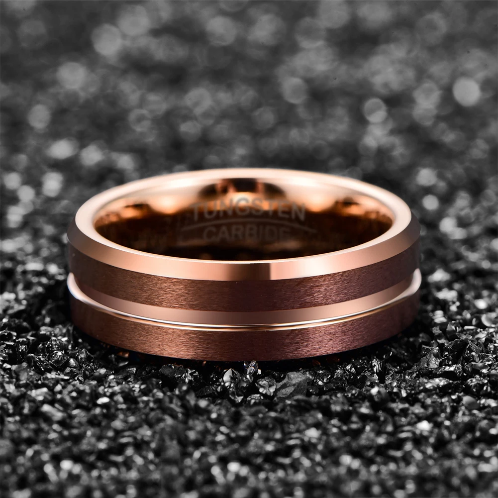 Rose Gold Tungsten Wedding Band