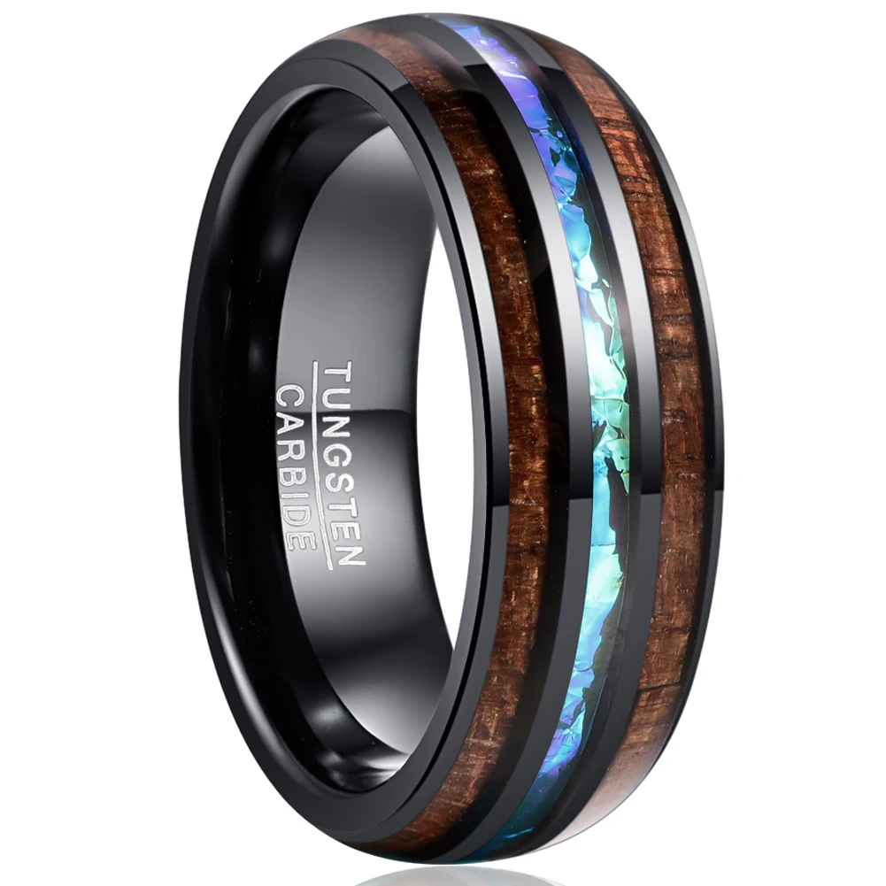 Opal Tungsten Carbide Ring for Men