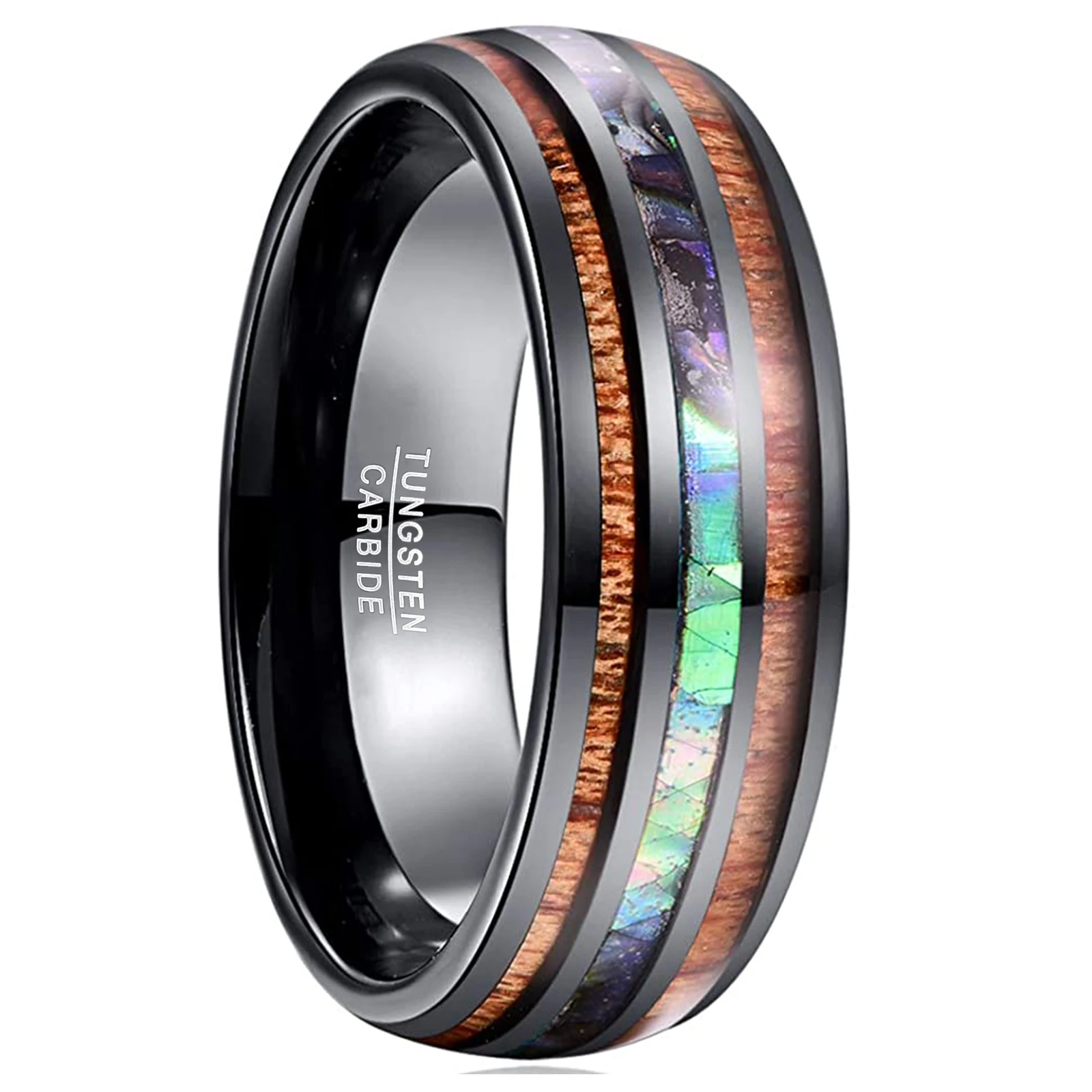 Opal Tungsten Carbide Ring for Men