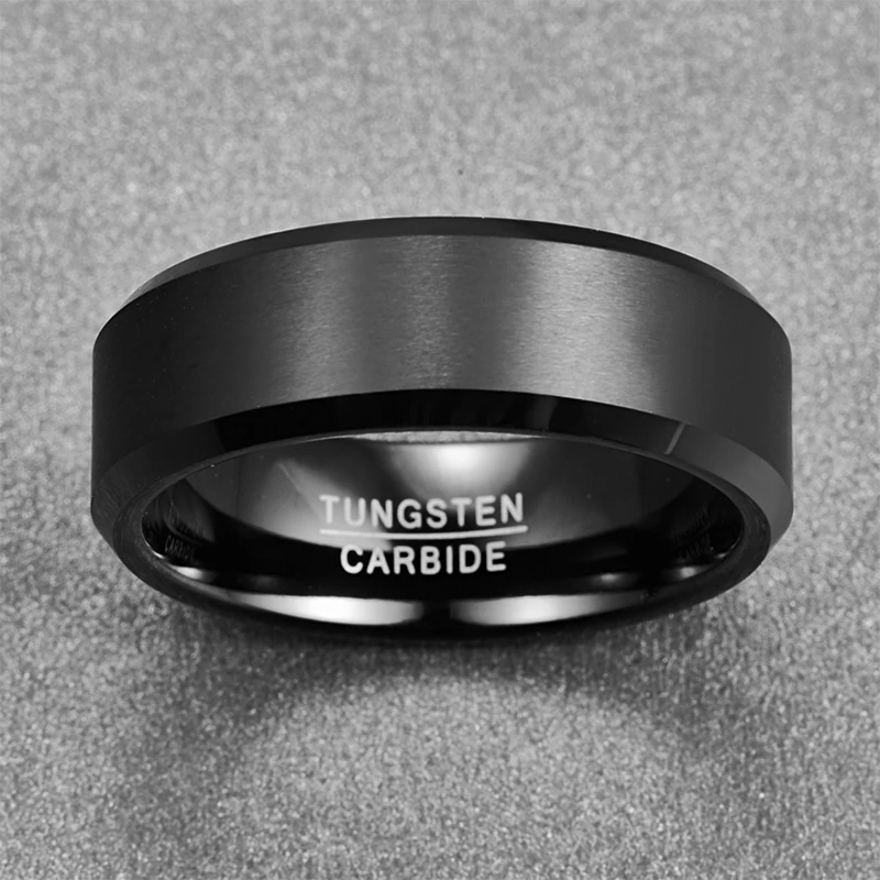 Classic Black 8mm Tungsten Carbide Ring