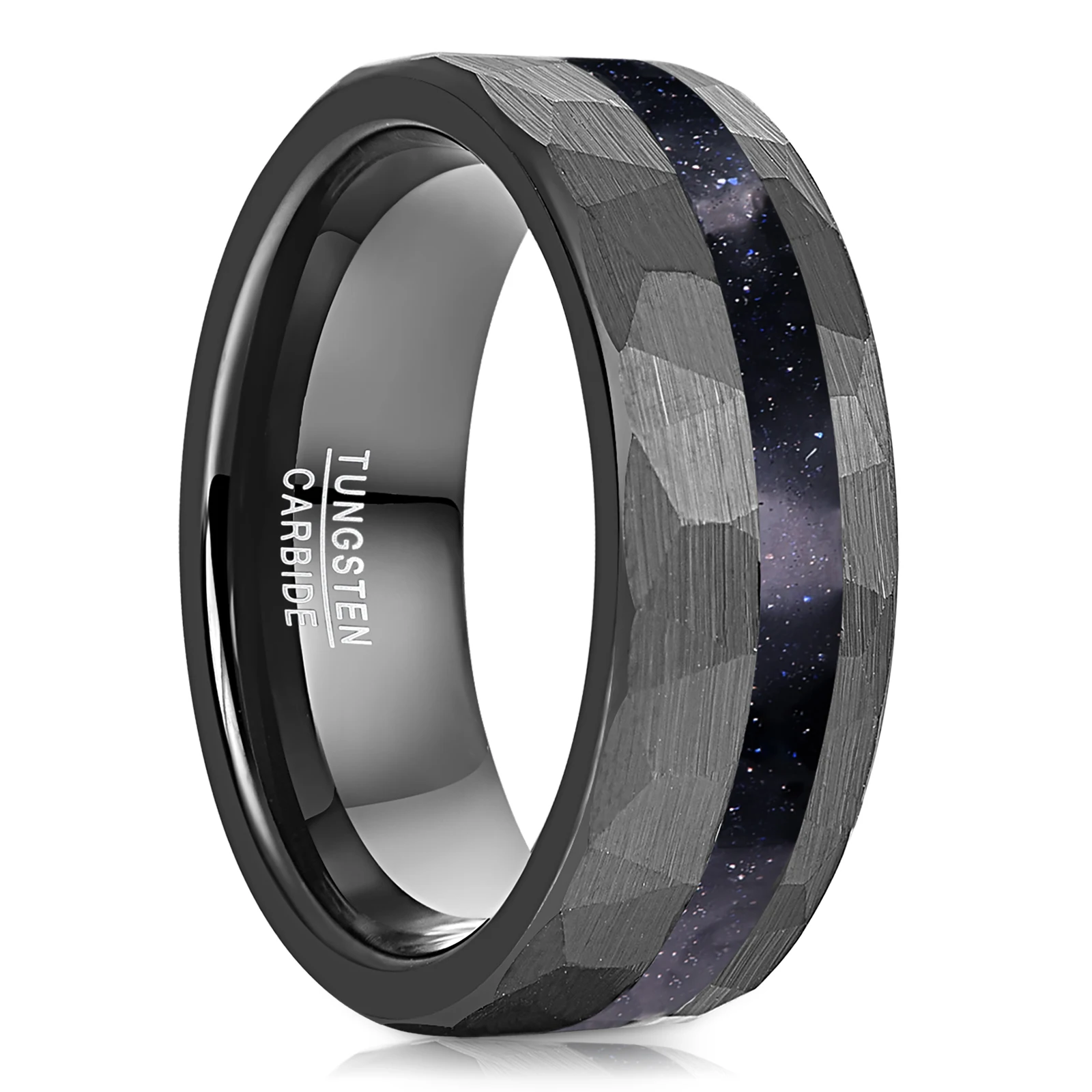 Blue Sandstone Black Tungsten Carbide Ring