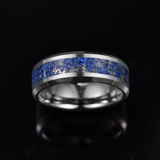 Tungsten Carbide Ring Inlaid Lapis Lazuli