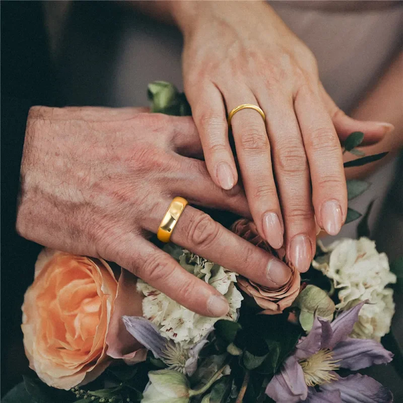 Gold Color Tungsten Couple Rings