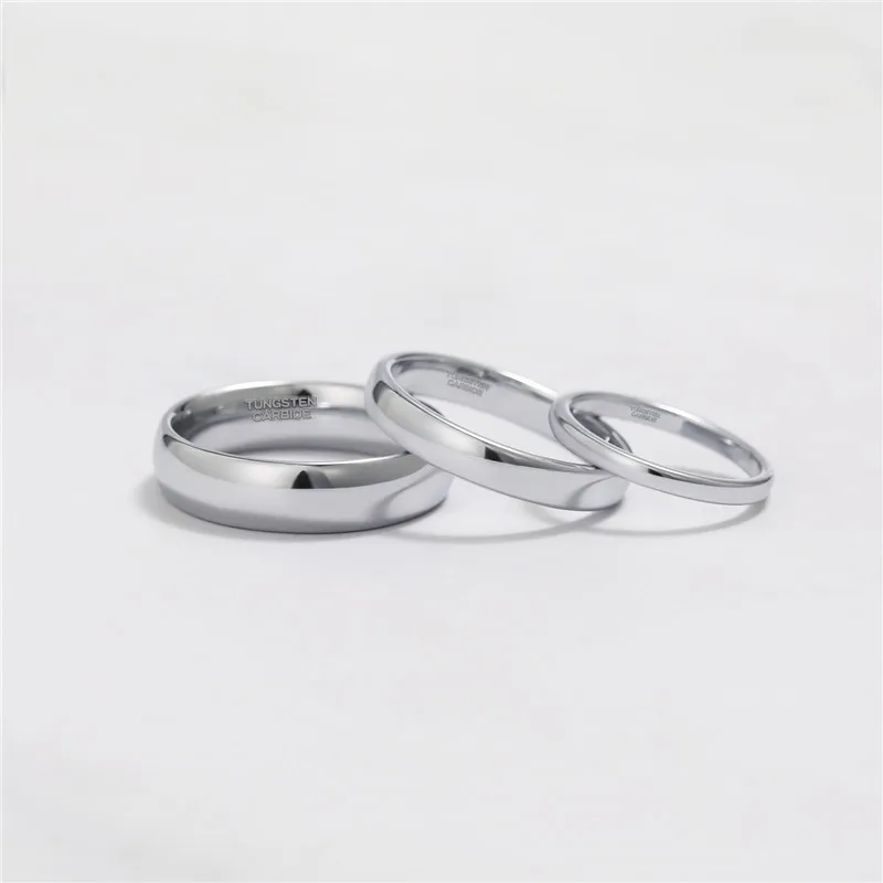 Unisex Silver Tungsten Wedding Band