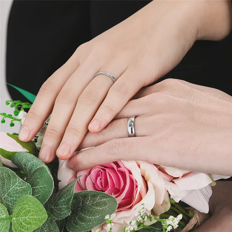Unisex Silver Tungsten Wedding Band