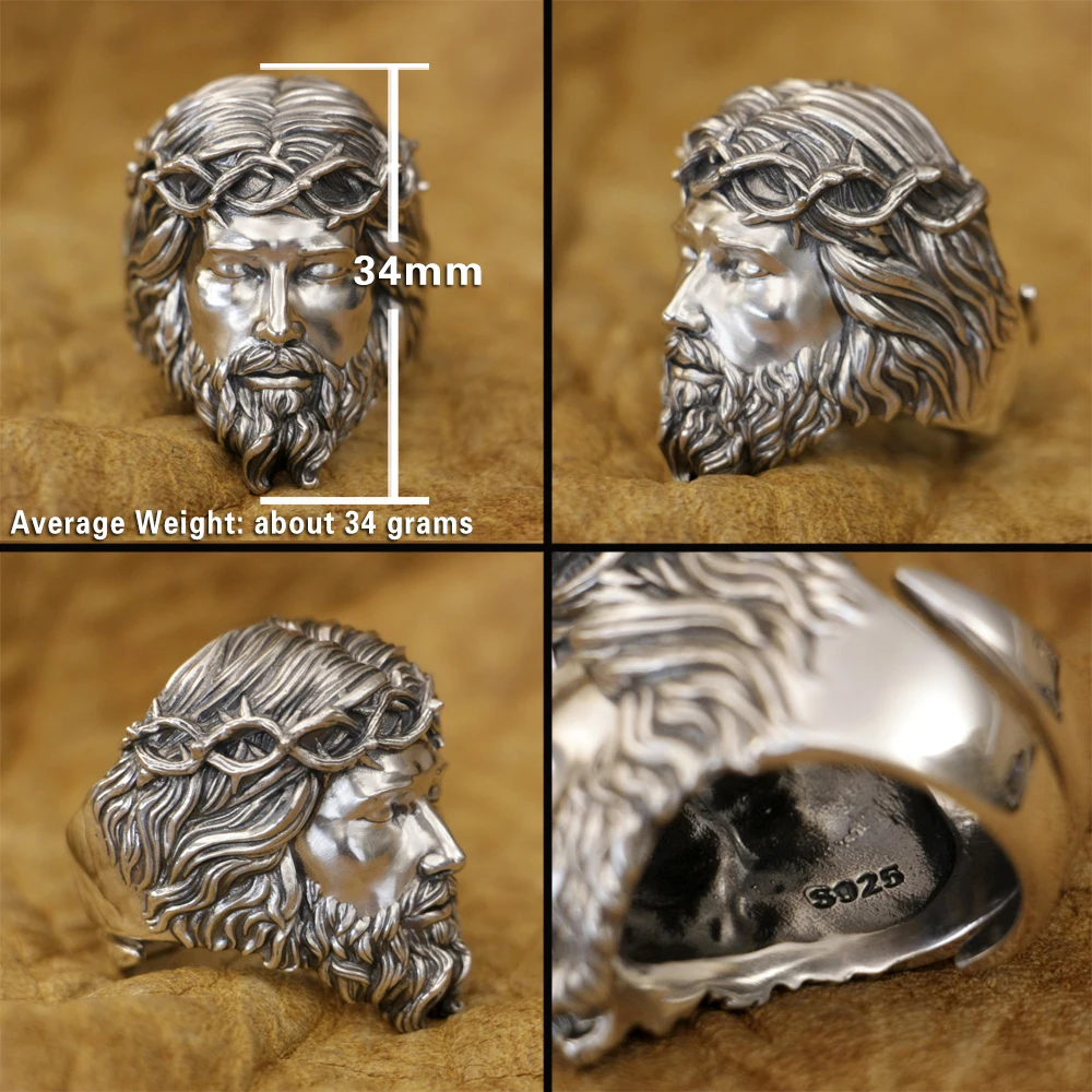 Jesus Christ Ring in 925 Sterling Silver