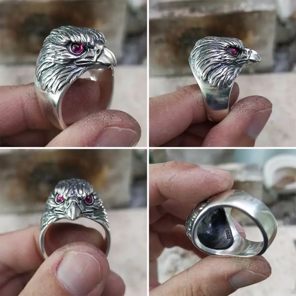 Eagle Biker Ring in 925 Sterling Silver