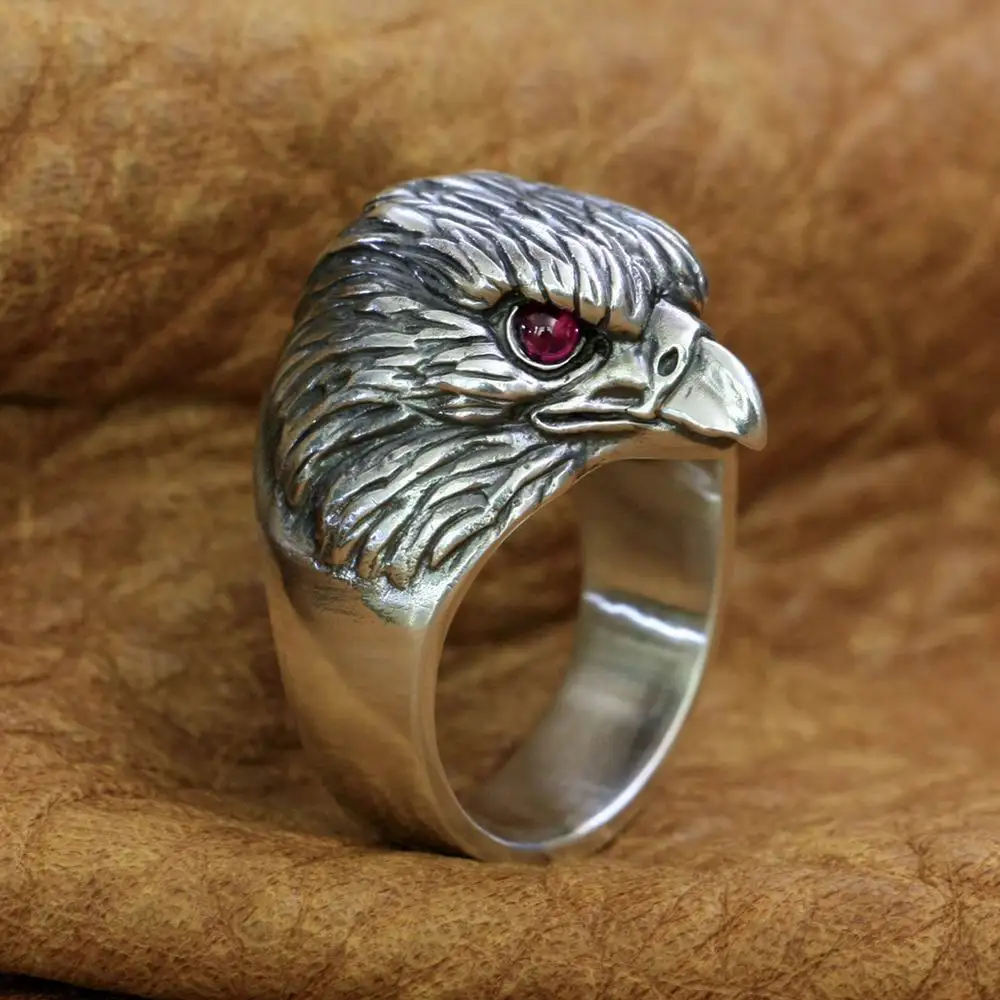 Eagle Biker Ring in 925 Sterling Silver