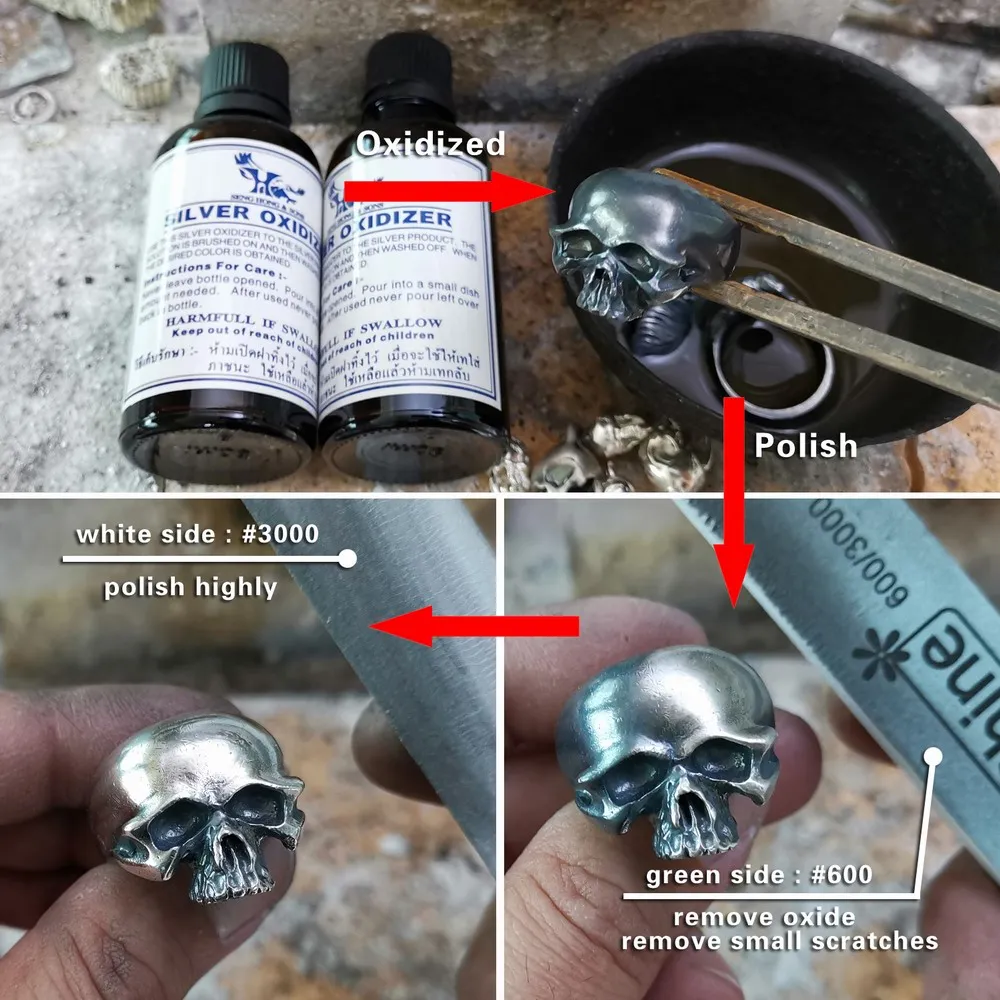 Biker 925 Sterling Silver Skull Ring
