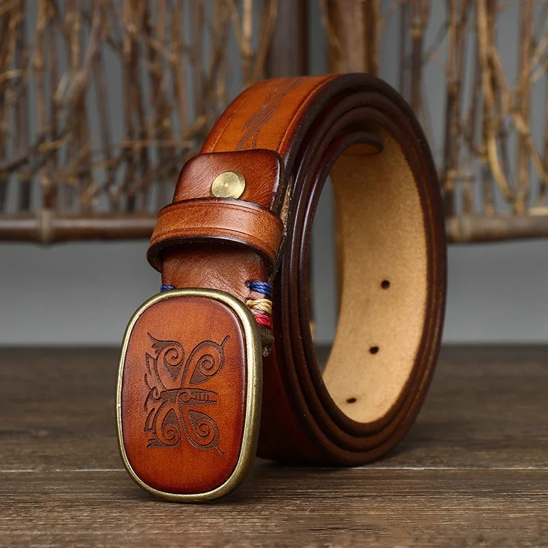 Pure Cowhide Leather Belts for Men