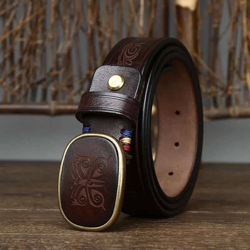 Pure Cowhide Leather Belts for Men