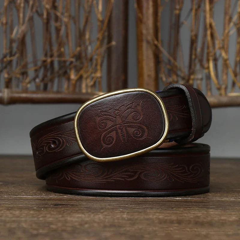 Pure Cowhide Leather Belts for Men