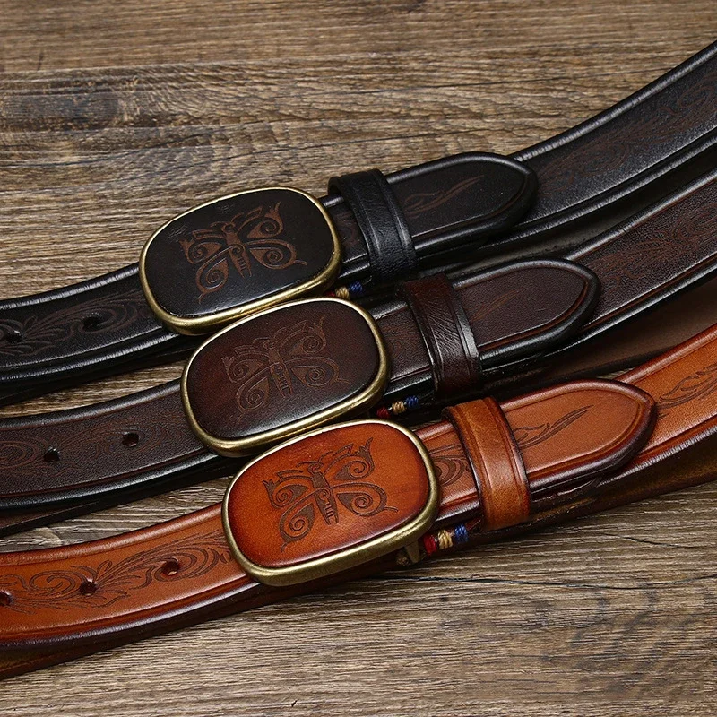 Pure Cowhide Leather Belts for Men