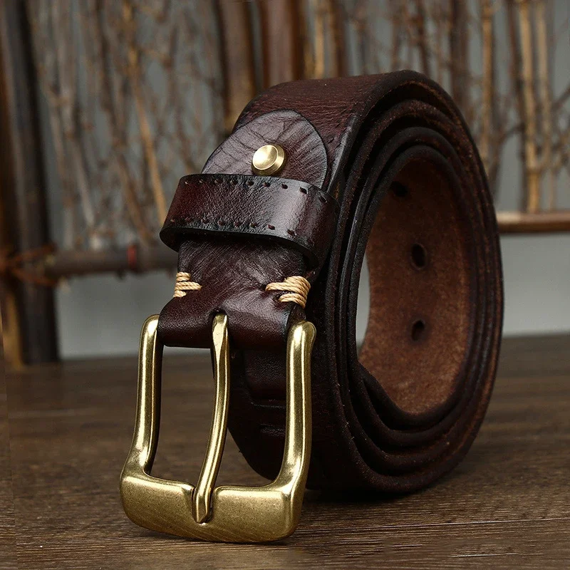 Top Genuine Leather Pin Buckle Belts