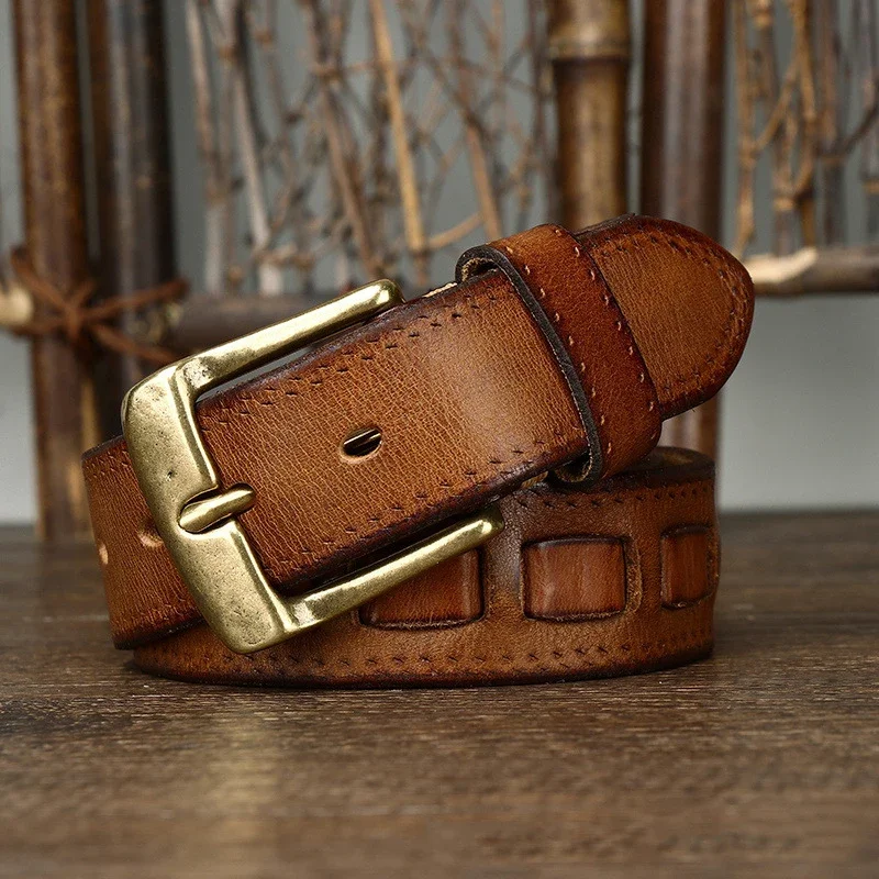 Top Genuine Leather Pin Buckle Belts