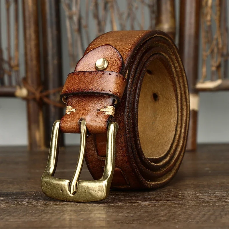 Top Genuine Leather Pin Buckle Belts