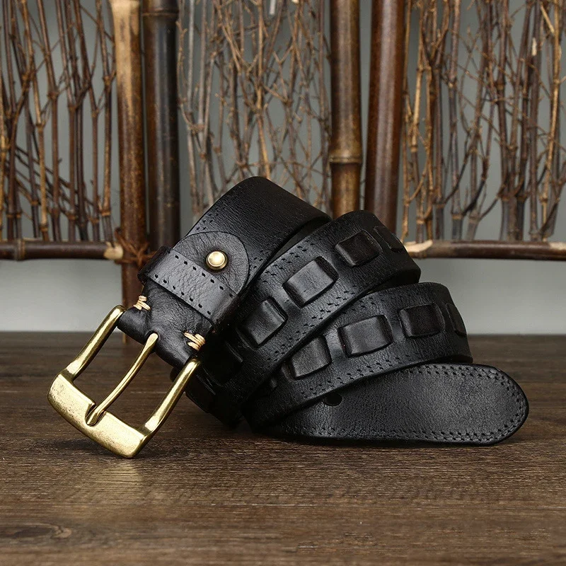 Top Genuine Leather Pin Buckle Belts