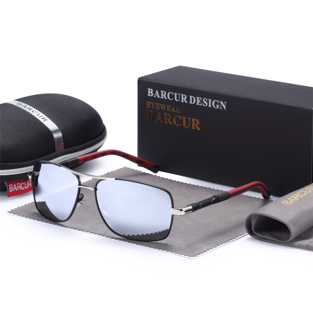Rectangle Polarized Sunglasses Vintage Eyewear for Men