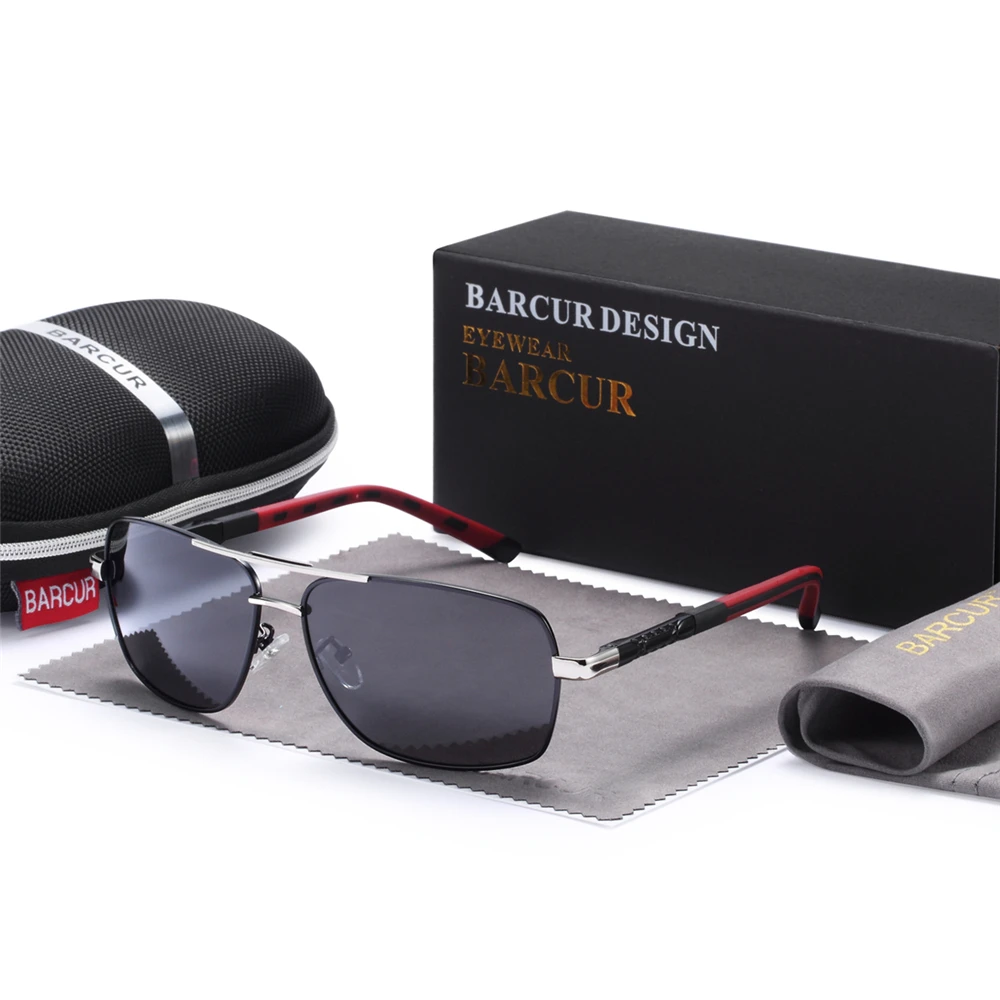 Rectangle Polarized Sunglasses Vintage Eyewear for Men