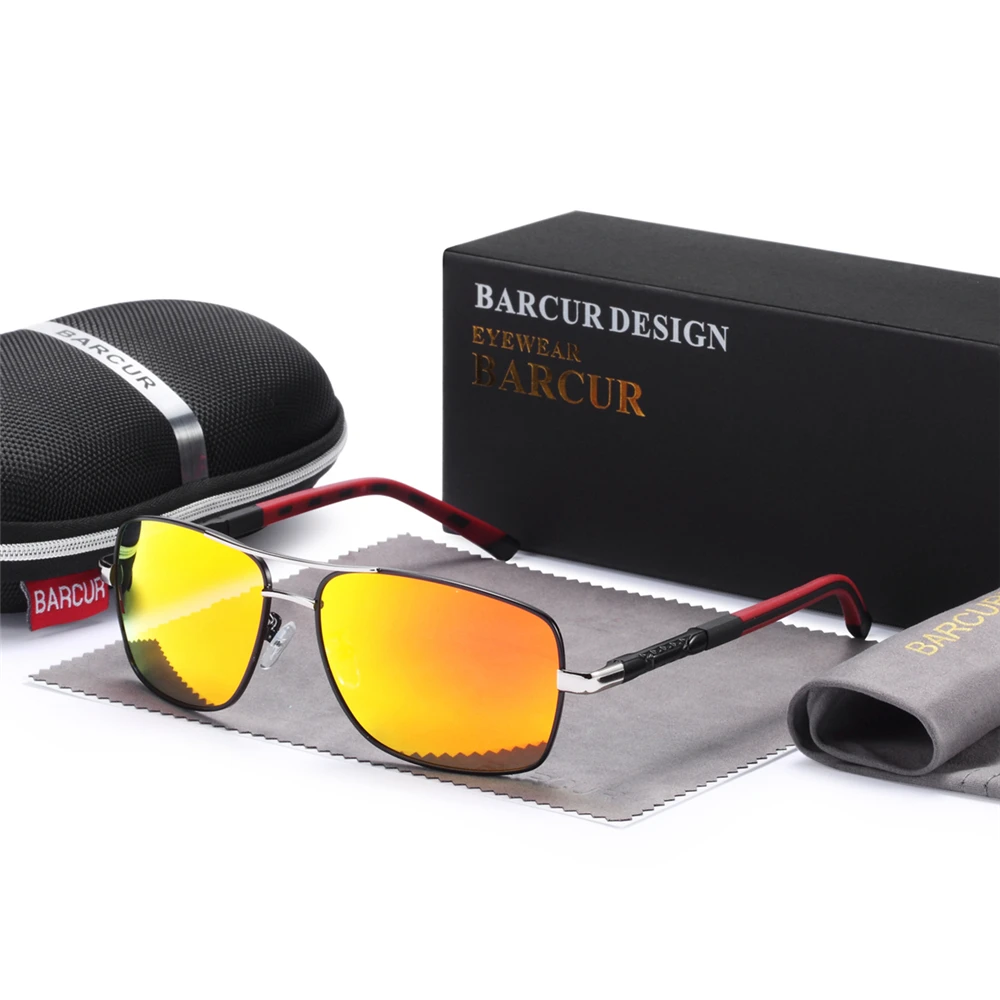 Rectangle Polarized Sunglasses Vintage Eyewear for Men