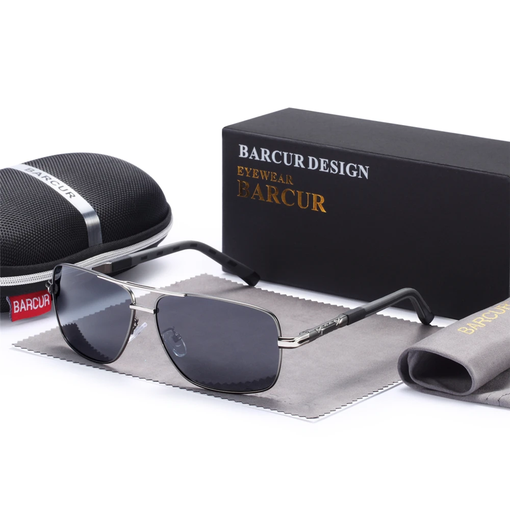 Rectangle Polarized Sunglasses Vintage Eyewear for Men