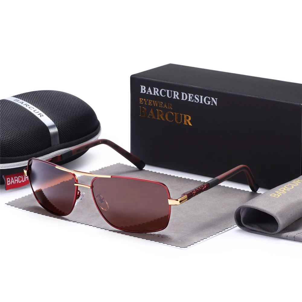 Rectangle Polarized Sunglasses Vintage Eyewear for Men