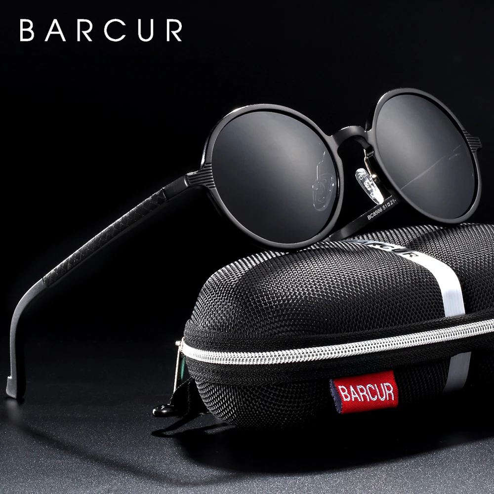 BARCUR Polarized Round Sunglasses