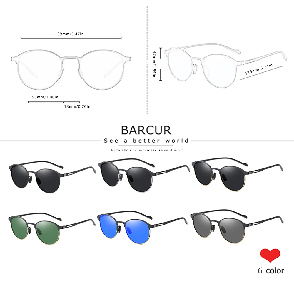 BARCUR TR90 Sunglasses for Women