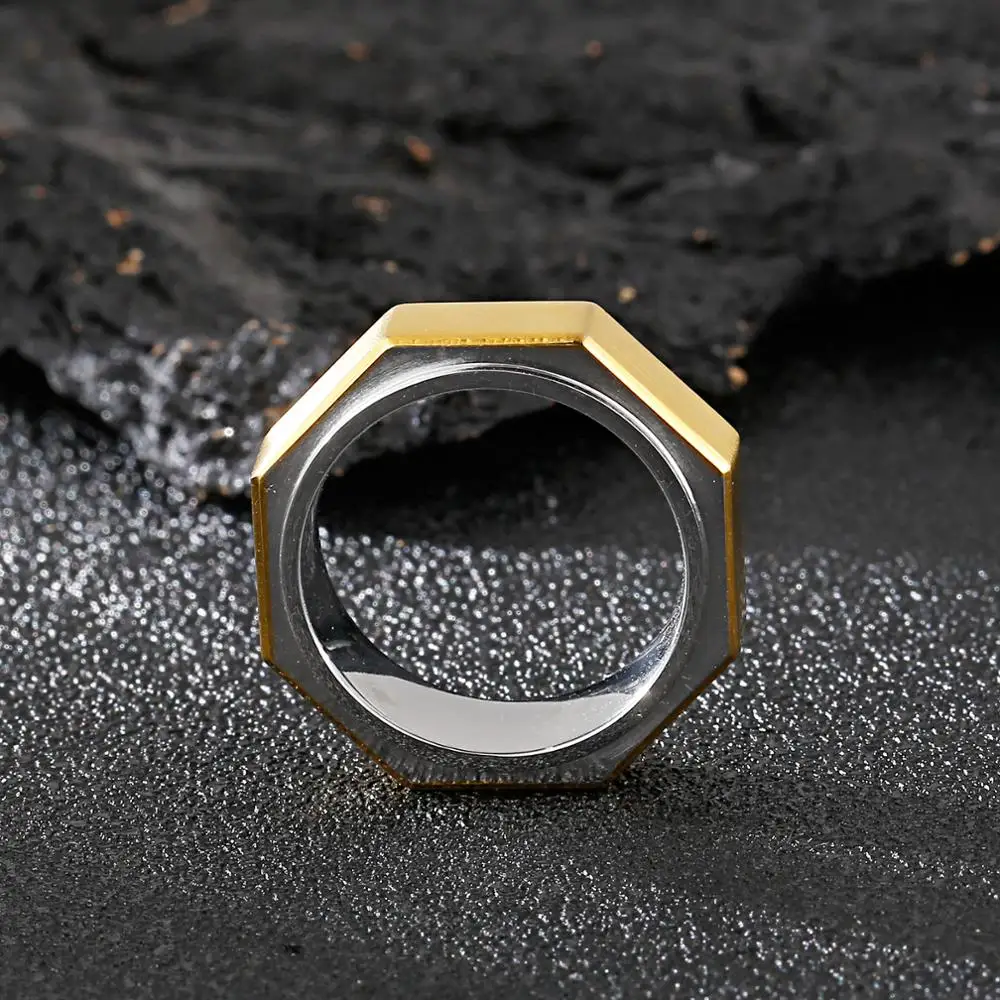 8mm 6 Colors Octagonal Nuts Ring For Men