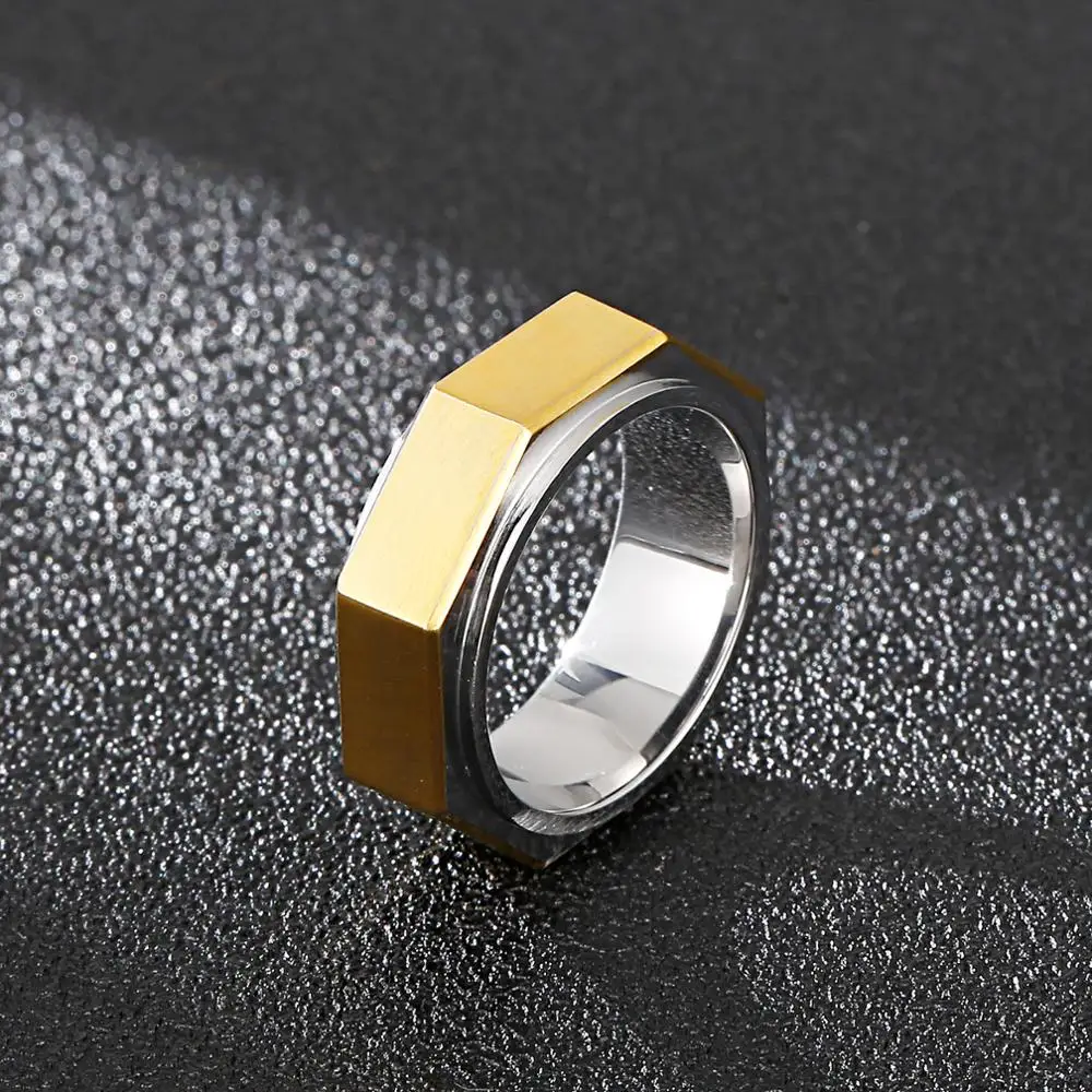 8mm 6 Colors Octagonal Nuts Ring For Men