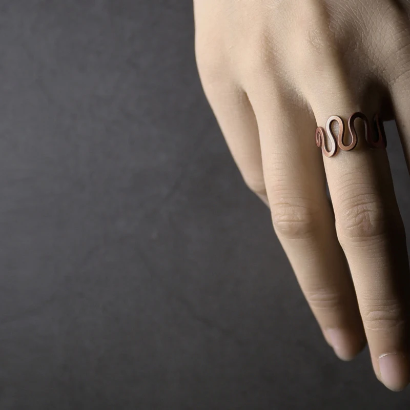 Swirl Design Solid Copper Ring