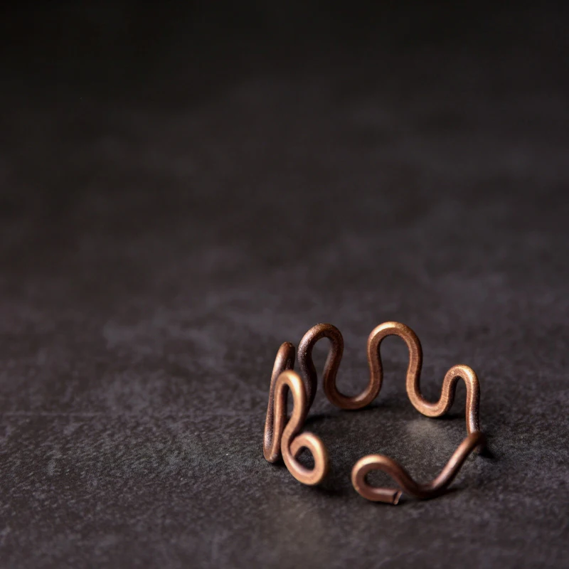 Swirl Design Solid Copper Ring
