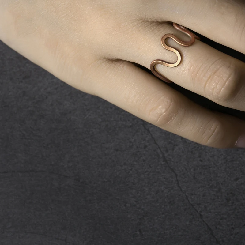 Swirl Design Solid Copper Ring